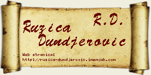Ružica Dunđerović vizit kartica